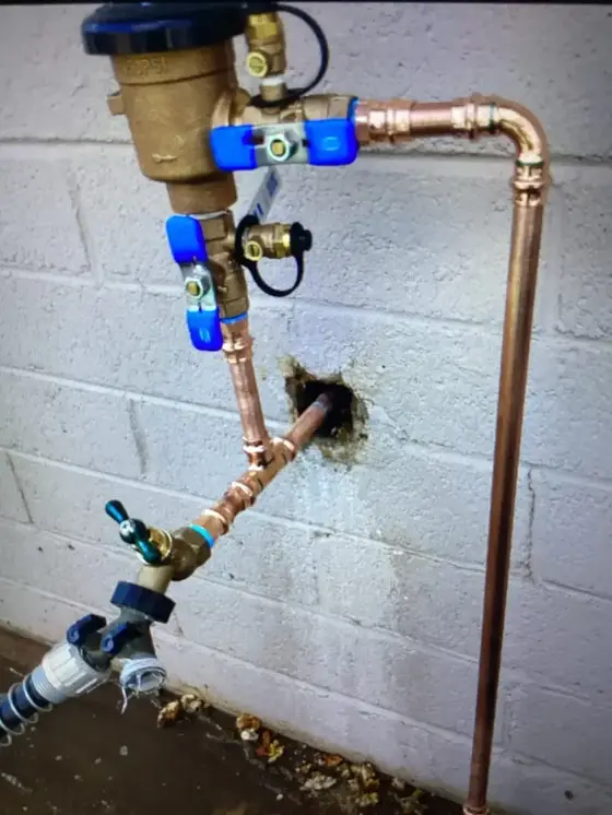 Copper water supply line and valves