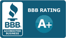 BBB accredited business, A+ rating