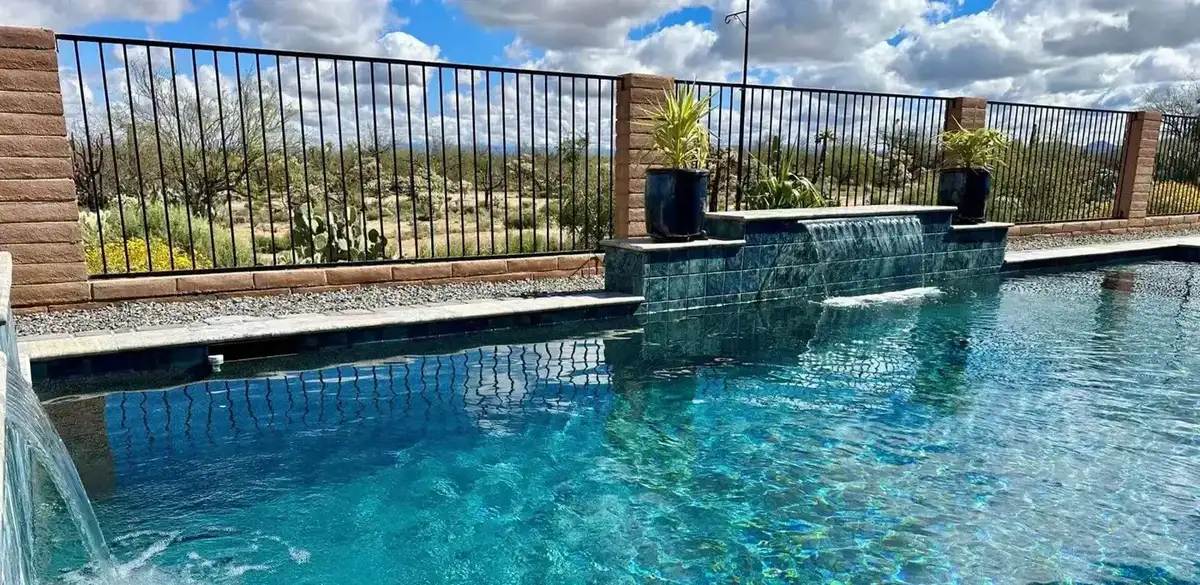 Pool with sheer descent