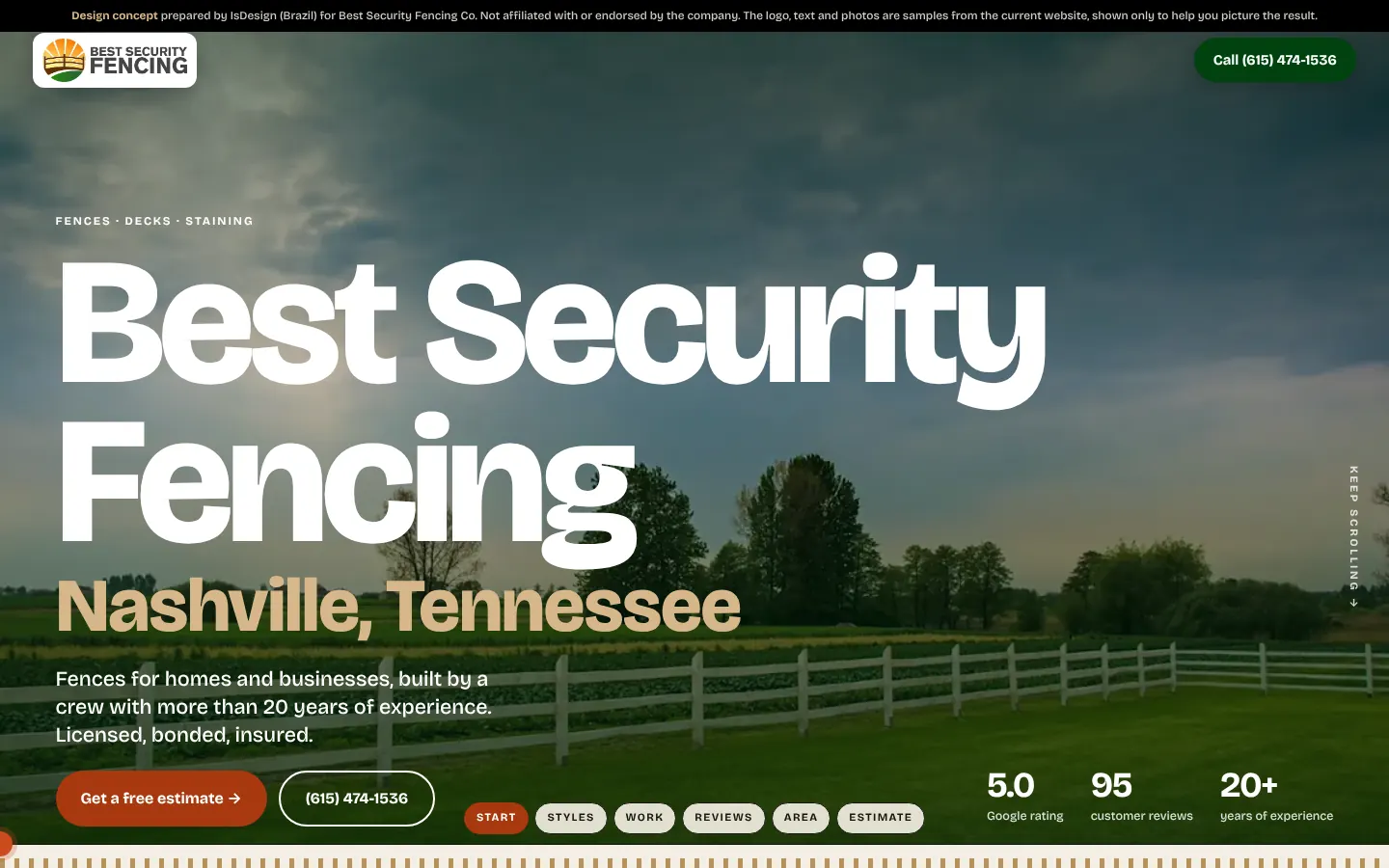 Best Security Fencing concept, desktop view