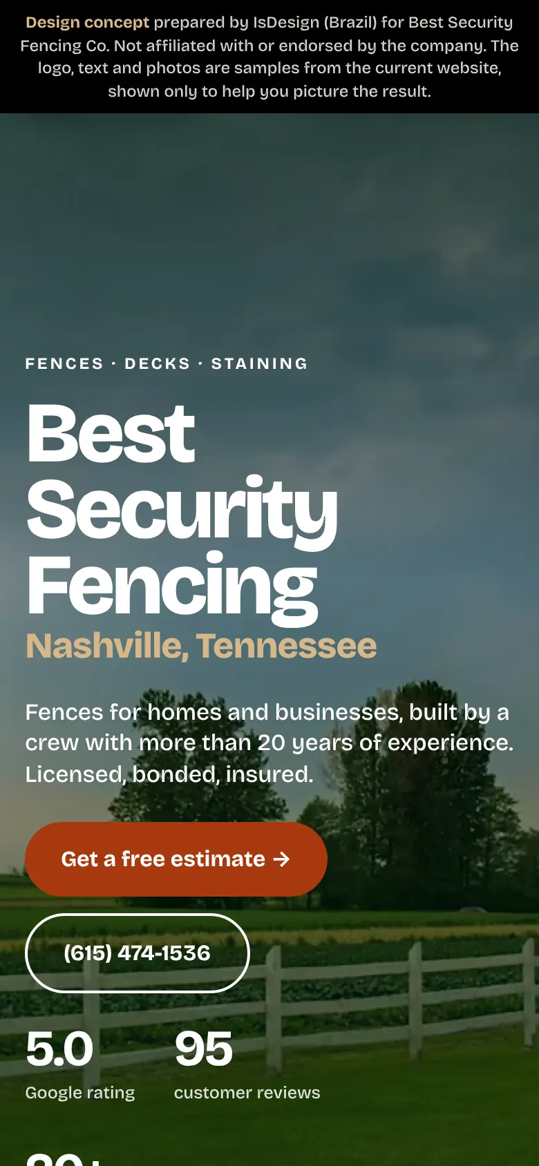 Best Security Fencing concept, mobile view