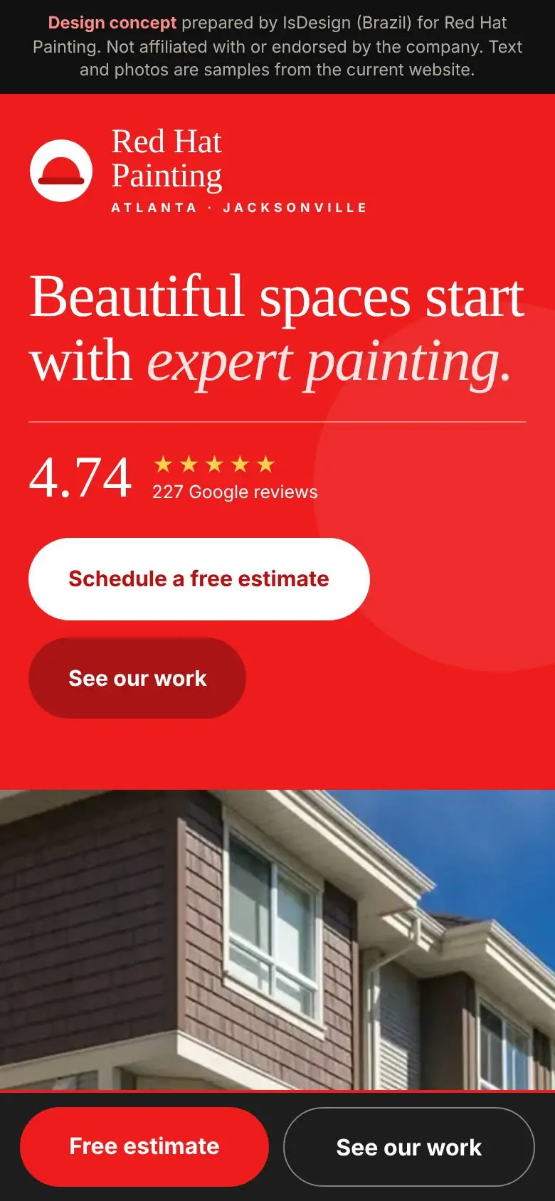 Red Hat Painting concept, mobile view